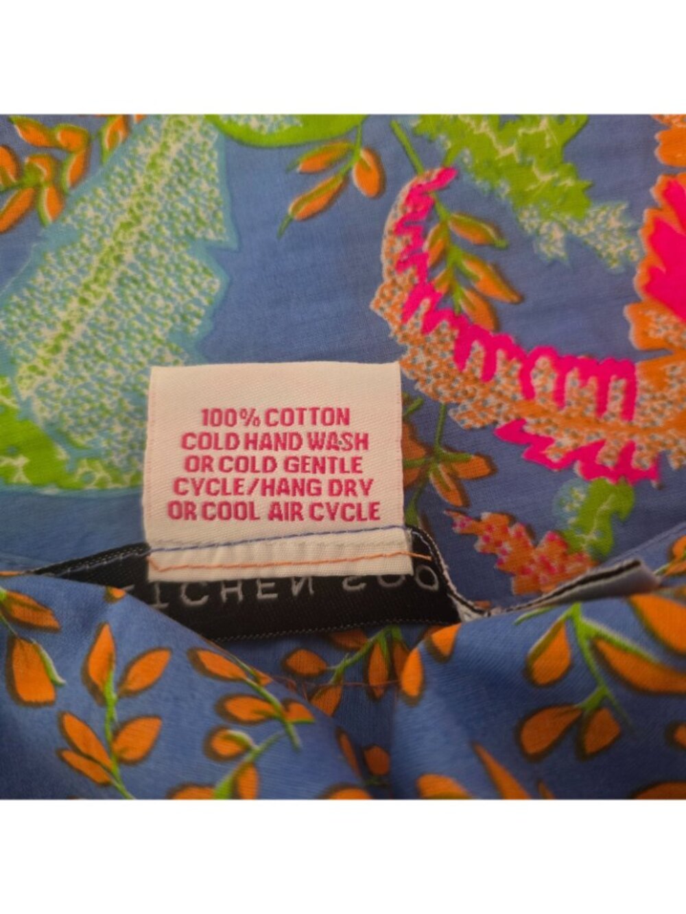 Gretchen Scott Resortwear Split Neck Tropical Pullover Tunic 3/4 Sleeve Sz L - Picture 12 of 13